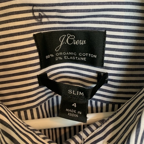 J. Crew Slim Fit Striped Jewel Button Top Size 4 NWT - Picture 5 of 9
